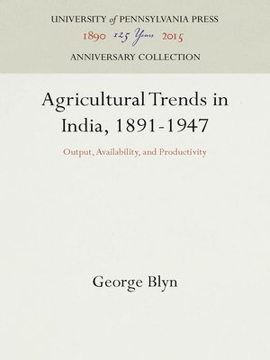 cover image of Agricultural Trends in India, 1891-1947